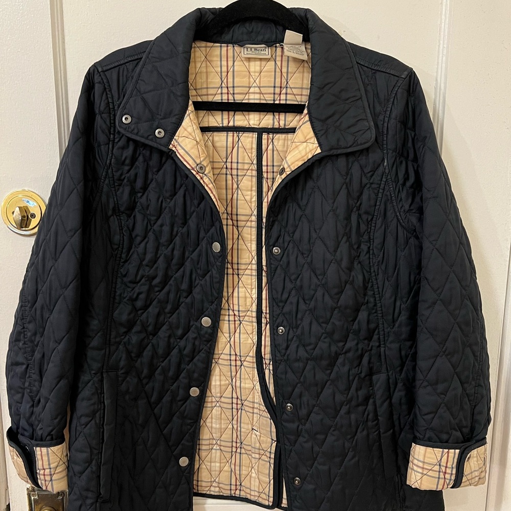LL Bean Quilted Riding Jacket (Navy)